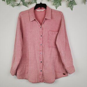 Peace Love World Size L Petite Boheme Collection Cotton Gauze Top w/ Pockets